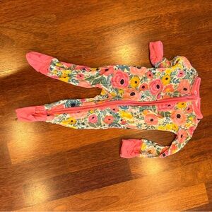 Little Sleepies Pink Floral Footed One-Piece Pajama